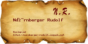 Nürnberger Rudolf névjegykártya